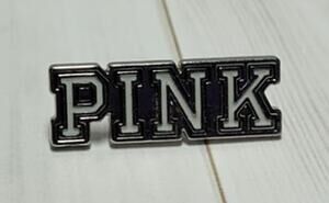 Victoria's Secret Pink Logo Silver Tone Hat, Lapel Pin